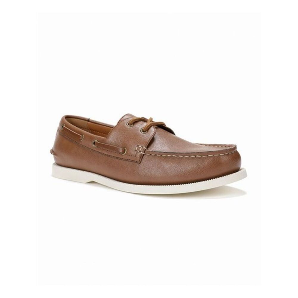 CLUBROOM Mens Brown Comfort Elliot Round Toe Lace-Up Boat Shoes 11.5 M